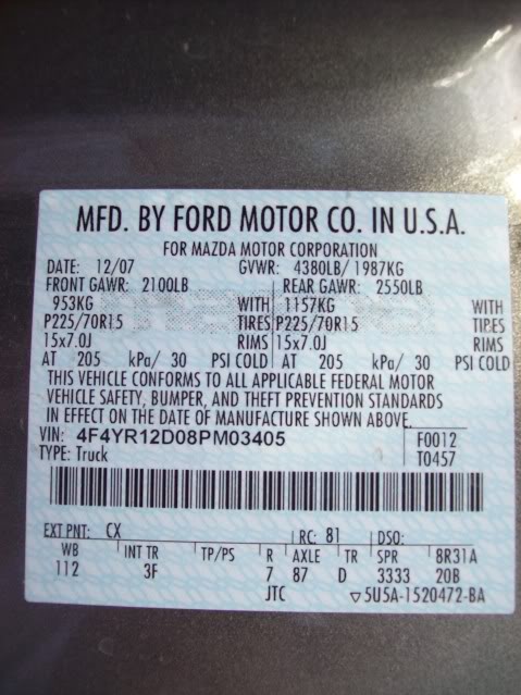 Ford Leaf Spring Code Chart